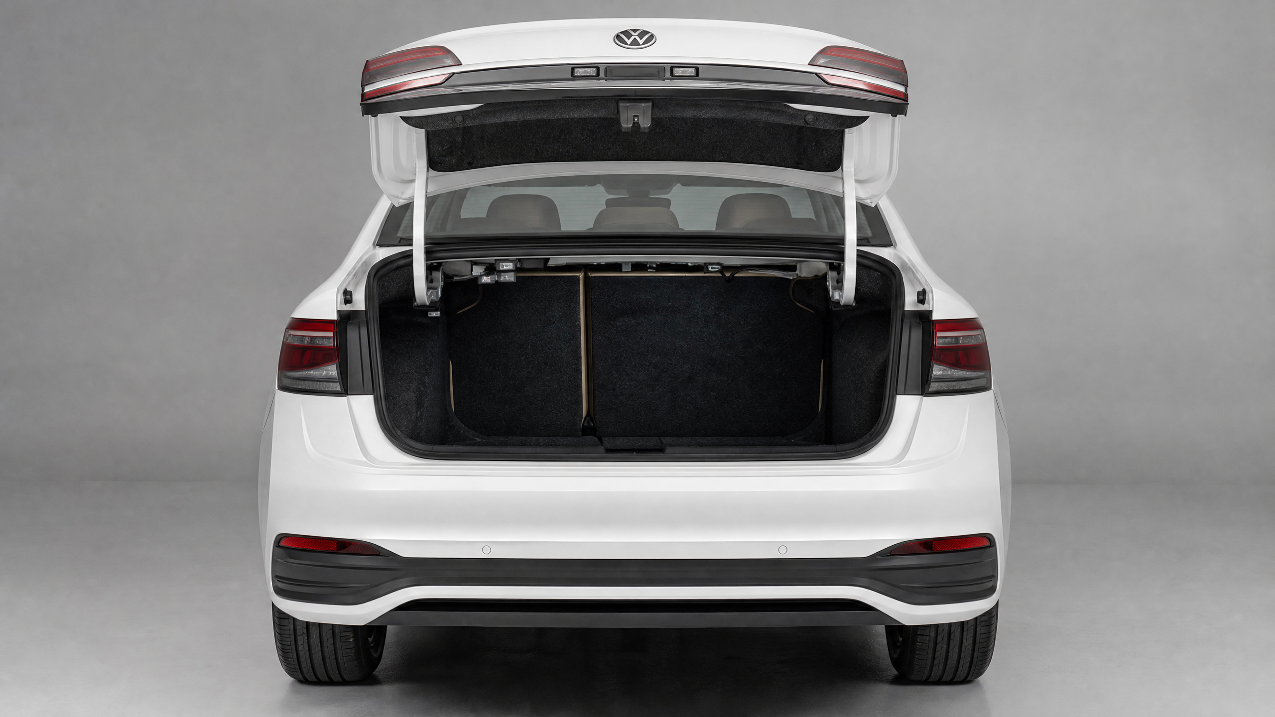 Volkswagen sedan open boot and luggage space